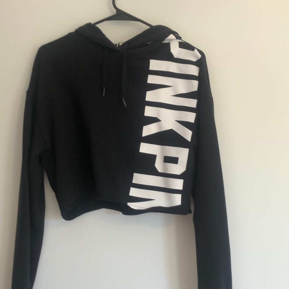 pink cropped sweatshirt